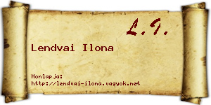 Lendvai Ilona névjegykártya